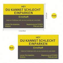 10/30/50/100pcs Funny Offensive Non-Adhesive "Your Parking Skills Suck" Cards, Can Be Placed Behind Windshield Wipers For Parking Practice - Yellow - View 4