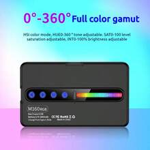 Đèn LED RGB di động dùng nguồn USB/pin - Hơn 16 tùy chọn màu sắc, dung lượng pin 1800mAh, thiết kế vuông nhỏ gọn, phù hợp làm phông nền chụp ảnh, chiếu sáng livestream và trang trí nội thất, đèn màu có thể sạc lại, dung lượng pin 1800mAh. - A - Xem 12