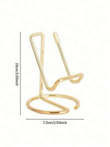 2025 Durable Metal Phone Stand Desktop Holder, Dual-Use Lazy Viewing Bracket With Card Clip, Iron Alloy Mobile Support For Living Room, Bedroom, Study, Office Desk, Video Calls And Streaming - 金子 - 查看 3
