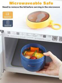 Portable Oatmeal Container, Bento Box, Lunch Box With Lid And Spoon, Breakfast Cup, Salad Cup, Smoothie Cup, Diet Cup, Lunch Bag Set, Reusable Breakfast Cup, Suitable For Fruit, Pudding, Cereal, Milk, Soup, Great For Home Kitchen, School, Office, Travel And Outdoor Picnic - Multicolor - View 6