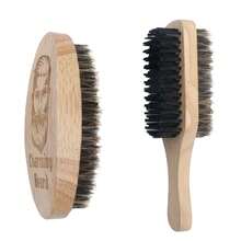 1pc Natural Wooden Hair Brush | Black Bristles + Ergonomic Handle Design | Scalp Massage & Hair Smoothing, Suitable For Daily Grooming & Home Use - Multicolor - View 3