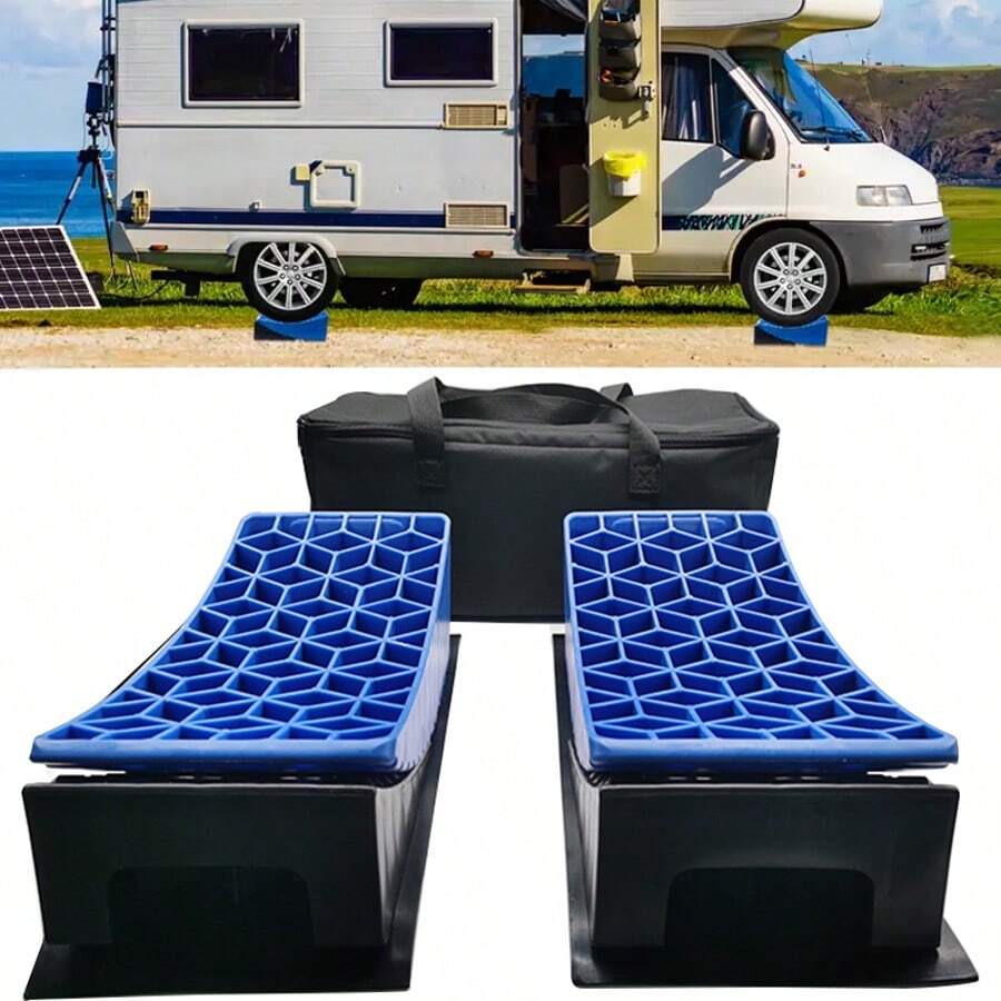 13.5T RV Camper Leveler Truck Car Sturdy Leveling Blocks Ramps Wheel Chock Block - A - View 1