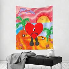 GENKO Tapestry Room Bedroom Hanging Painting Decoration Latin Music Banner "X" - 彩色 - 查看 6