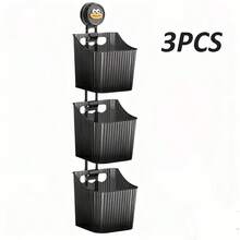 3 pièces Paniers de rangement muraux, convenant pour la cuisine, la salle de bain, la douche. Bacs de rangement économes en espace pour les herbes, les épices, les articles de toilette - Multicolore - Voir 8