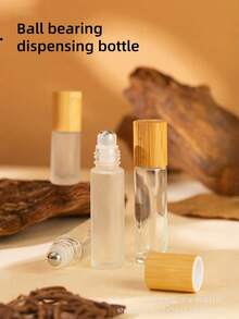 Chai lăn 5ml & 10ml bằng thủy tinh mờ, nắp vân gỗ, dùng đựng mỹ phẩm, tinh dầu, nước hoa, đồ du lịch, bán chạy giá rẻ. - Màu Khaki - Xem 3