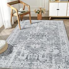 Bedding Washable Rugs Living Room Area Rugs Grey Vintage Boho Rugs Large Non Slip Carpet Moroccan Short Pile Rug For Bedroom Dining Room Kitchen Soft Faux Wool Rug (80x150cm,120x170cm,200x300cm) - Abstract Grey - View 11