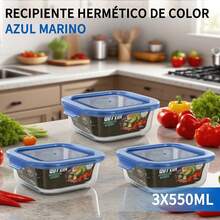 2 piezas/3 piezas Recipientes de Almacenamiento de Alimentos de Vidrio con Tapas | Cajas de Almuerzo Herméticas y A Prueba de Fugas | Preparación y Almacenamiento de Comidas | Aptos para Microondas, Horno, Refrigerador y Lavavajillas - transparente - Ver 14