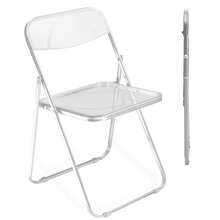 2-Piece/4-Piece/6-Piece Acrylic Folding Chair Sets, Stackable, Lightweight And Durable, Modern Armless Design, Suitable For Indoor/Outdoor Use, Perfect For Holiday Parties. - 透明色 - 查看 8