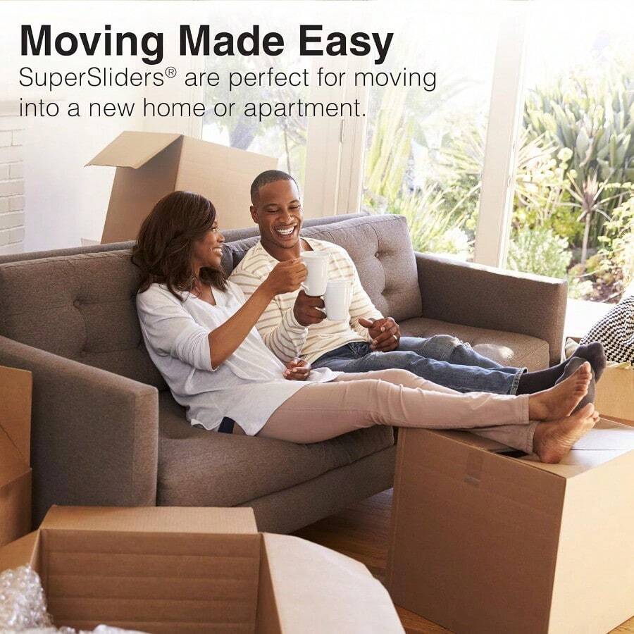 XISH Deslizadores de fieltro reutilizables SuperSliders para muebles en superficies duras 4 piezas 6.35 x 22.86 cm rectangulares Rectangle 4 Pieces Beige - Para madera dura+4 Count (Pack of 1) - Ver 1