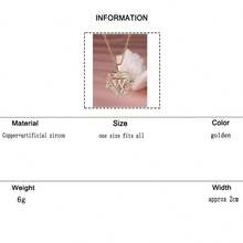 1pc Copper Inlaid Zirconia Hollow Heart Flower Pendant 26 English Letter Creative High-End Fashionable Necklace For Women - Gold - View 27