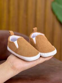 0-1 Year Old Soft Bottom Infant Toddler Shoes, Casual Minimalist Slip-On Design, Non-Slip, Suitable For Spring, Summer, Autumn, Unisex - Brown - View 10