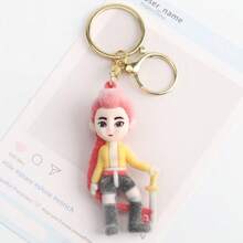 韩流女团心形项链吊坠，跨境热销配饰，卡通心形吊坠毛衣链，韩流女团粉色手链配饰，女孩礼物，跨境动漫周边，植绒韩流女团钥匙扣，娃娃包挂饰，创意小礼物吊坠 - 彩色 - 查看 7