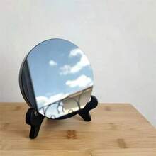 1Set Polishing Crystal Black Obsidian Divination Mirror Scrying Crystal Ornament Reiki Healing Gemstone Quartz Stone Plates Gorgeous Black Mirrors Yoga Meditation,No Bracket Provided For 5cm - Black - View 5