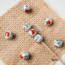 5pcs Delicate Hand-Painted Maple Leaf Series Ceramic Beads, Suitable For DIY Bracelets, Necklaces, Earrings, Phone Straps, Bag Charms, Jewelry Accessories, Loose Beads - Multicolor - View 10