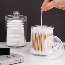 منظم لوسادة دائرية وعصا تنظيف، للحمام أو تخزين الخزانة، تنظيم وسادة المكياج والعناية الشخصية - شفاف - مشاهدة 8