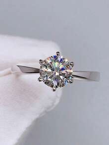 1枚优雅立方氧化锆戒指，女士情人节礼物，结婚纪念日派对首饰，送给妈妈的礼物，母亲节礼物