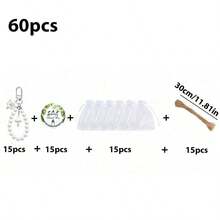 20/30 件白色珍珠链钥匙扣，婚礼派对新娘礼物，订婚周年纪念礼物，包括钥匙扣、标签、欧根纱袋、婚礼回礼、婚礼派对装饰