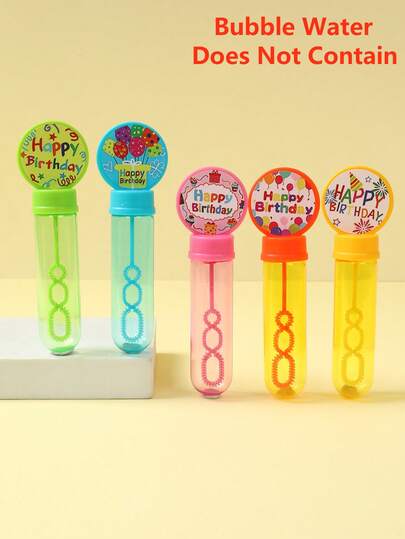 10支生日快乐泡泡棒（不含泡泡液），彩色泡泡棒，DIY生日快乐贴纸泡泡瓶，生日派对礼物，生日装饰，周年纪念装饰，户外游戏，生日户外活动，婚礼装饰，生日礼品袋填充物，派对小礼物