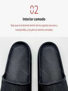 Pantuflas de EVA Ultra Suave para Mujer - Suela Gruesa de 4 cm con Agarre Antideslizante y Resistencia al Desgaste, Diseño Minimalista Industrial de Una Sola Pieza (5 Opciones de Color Sólido), Material Integrado Agradable para la Piel y con Absorción de Impactos, Perfectas para Hogar, Duchas, Uso Casual y Todas las Estaciones (Artesanía Mexicana de Calidad Superior) - Negro - Ver 3