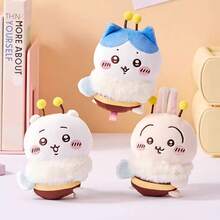 Miniso 1pc Soft & Fluffy Sakura Flower & Bee Shaped Hair Clip, 3D Antenna Detail, Versatile Use As Hair Accessory Or File Organizer Clip, Cute Decorative Accessory - Multicolor - View 5