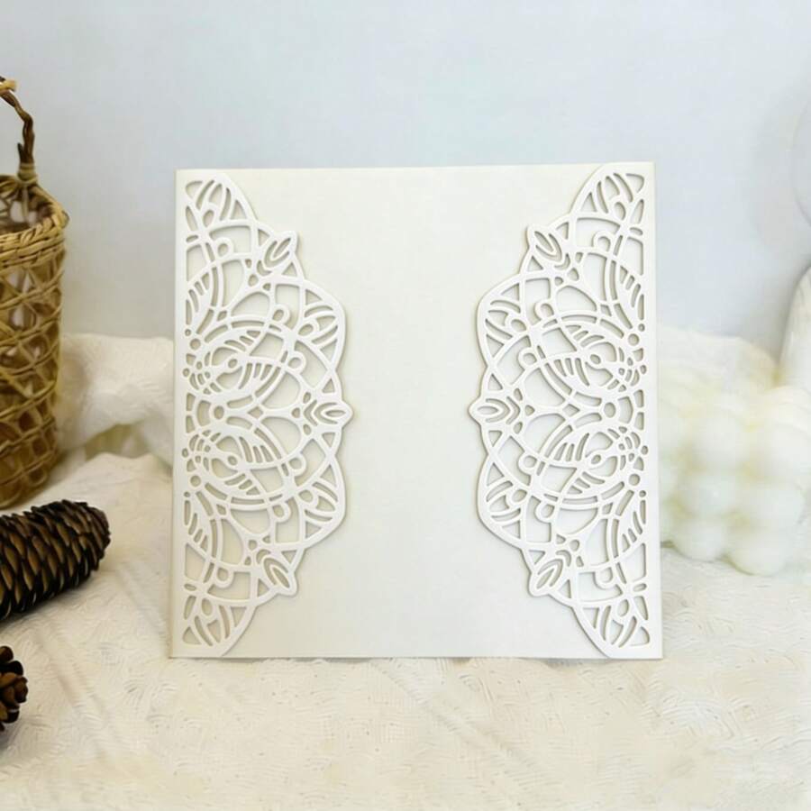 1件装蕾丝图案金属切割模具，适用于卡片制作、婚礼邀请卡边框模切、碳钢压花模板切割工具，适用于DIY剪贴簿、纸卡、相册等工艺品制作，新品上市