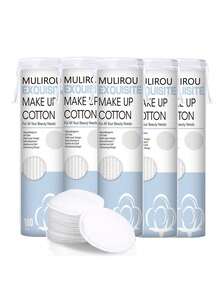 Miếng tẩy trang tròn bằng cotton hữu cơ, không gây dị ứng, không xơ vải, tẩy tế bào chết cho da mặt - trắng - Xem 1
