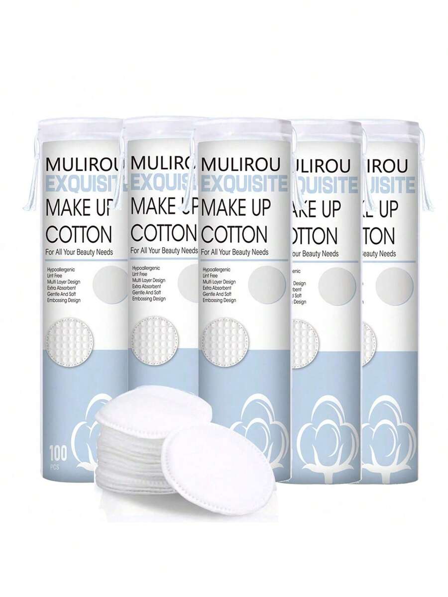 Miếng tẩy trang tròn bằng cotton hữu cơ, không gây dị ứng, không xơ vải, tẩy tế bào chết cho da mặt - trắng - Xem 1
