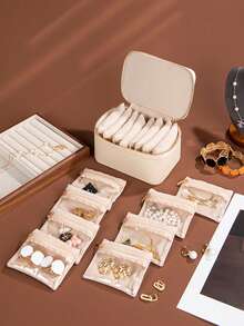 Large Capacity Portable Jewelry Box - Can Store Necklaces, Bracelets, Pendants, Earrings, Gold Jewelry And Other Accessories. Premium Jewelry Case. Waterproof And Dustproof. Separate Compartment Design Prevents Oxidation. Jewelry Box, Large Capacity Jewelry Box, Room Storage Box, Jewelry Storage Container.,Travel Essential - Multicolor - View 5