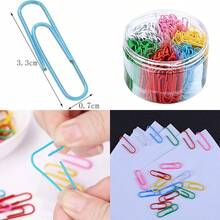 XISH 500 Clips De Papel De Colores Clips Papeleria Colores Clips De Papel Surtidos Con Caja De Plástico Para Papeleo Oficina Escuela y Uso Personal Oficina Sujetador Organizar 33mm - bandera - Ver 8