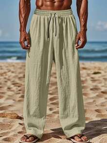 Men's Casual Loose Fit Breathable Quick-Dry Straight Leg Outdoor Sports Pants - Khaki - View 2