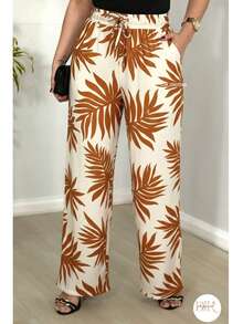 Duna Fabric Wide-Leg Pants - terracota - Ver 3