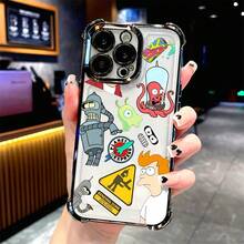 Fundas Divertidas de Sorpresa con Grafiti para iPhone 16 15 14 13 12 11 Pro Max X XR XSMAX 8 8 Plus, Cubierta Trasera Suave y Transparente Anticaída - Color 1 - Ver 7