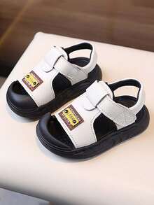 1 đôi dép xăng đan trẻ em đế mềm chống trượt, kiểu dáng thời trang, có khóa dán, thích hợp cho mùa hè. - Màu be - Xem 10
