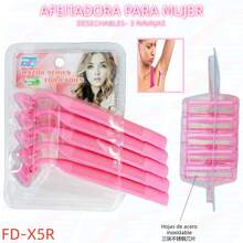 FD 3-Pack Disposable Manual Razor For Men, 5 Stainless Steel Blades - Full Body Shaving Set, Washable - Pink - View 9