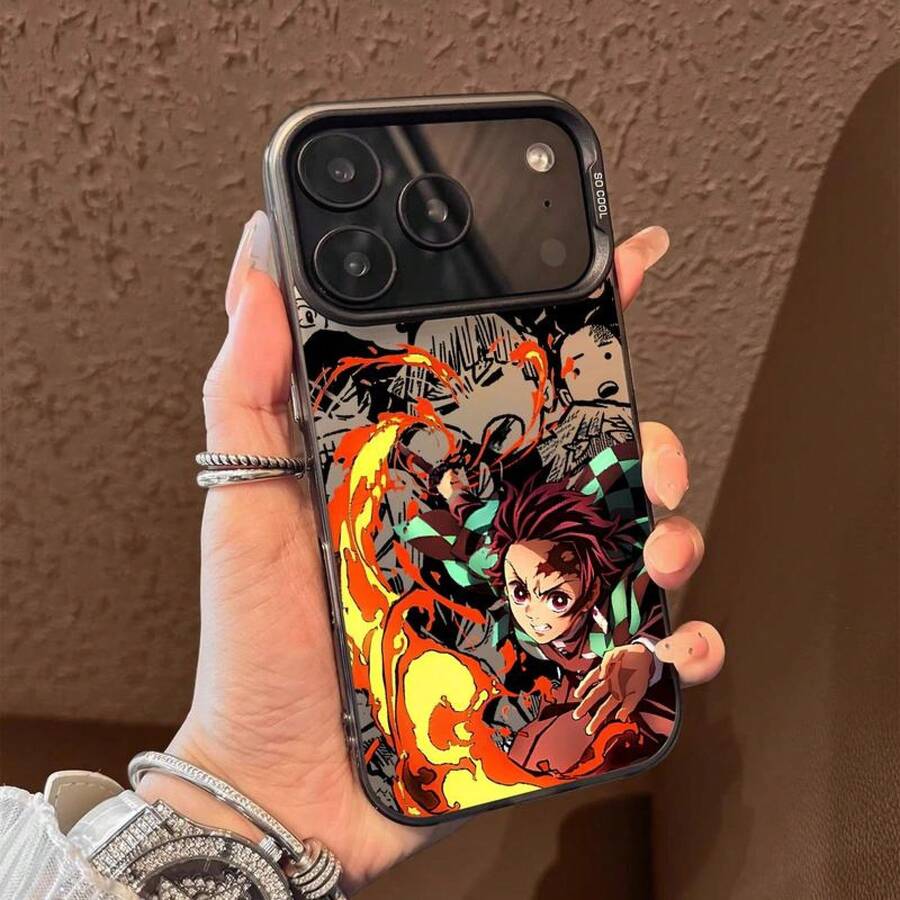 Anime D-Demon Slayers Tanjiroe Large Hole Matte Thickened Phone Case Compatible With IPhone 17air/16/15/14/13/12 Pro Max/17 16 Plus 11 X/Xsmax/7/8/Se Anti-Drop Anti-Fingerprint Compatible With Samsung S20 S21 S22 S23 S24 S25 Ultra/Plus/FE/Edge/+ A12 A13 A14 A15 A23 A25 A35 A53 A54 A55 A71 A03S Protective Case - 白色 - 查看 1