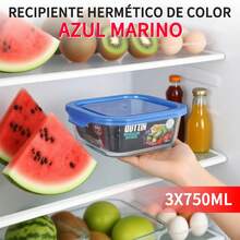 2 piezas/3 piezas Recipientes de Almacenamiento de Alimentos de Vidrio con Tapas | Cajas de Almuerzo Herméticas y A Prueba de Fugas | Preparación y Almacenamiento de Comidas | Aptos para Microondas, Horno, Refrigerador y Lavavajillas - transparente - Ver 2
