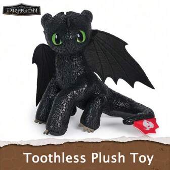 Universal Pictures Official Night Fury Toothless Plush Toy - Cute Collectible Figure, Gift For Christmas
