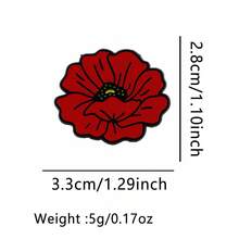 1枚红色雏菊玻璃胸针 - 鲜艳的红色，卡通设计，采用耐用的锌合金/树脂制成。非常适合装饰背包、公文包、服装配饰，也是一份时尚的礼物，雏菊胸针，可用作节日礼物、情人节礼物等。 - 彩色 - 查看 10