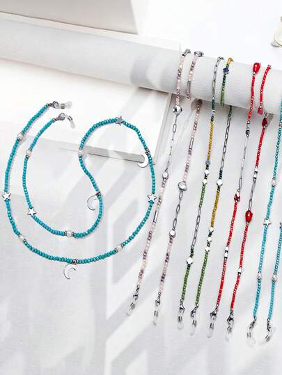 1件装女士个性化装饰日常配饰甜美酷炫风格眼镜链