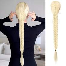 24 Inch Synthetic Hair Bun & Ponytail Extension - Fishbone Braid & Two-Strand Braid Hair Chignon, Easy Install Stylable Hairpiece For Women Daily/Wedding/Party - Multicolor - View 1