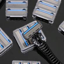6‑Layer Blades Men Manual Razor, Replaceable Shaving Heads Ergonomic Non‑Slip Handle Smooth Beard Shaving Tool - Safety Tazor + Blade - View 8