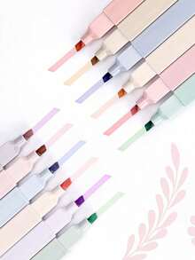 12支装Morandi方形荧光笔，色彩丰富，书写流畅，笔尖柔软，不褪色，速干，适用于日记、笔记，是理想的学生文具。采用多种生产工艺精制而成，适合返校季、开学季、学习用品、学校用品，也可作为情人节礼物，颜色和款式随机。（12支/套） - 彩色 - 查看 3