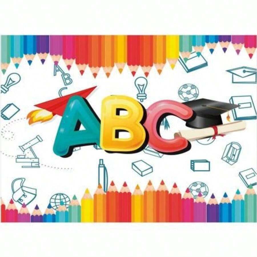 Sublimated Fabric Photography Backdrop For ABC Graduation - 2.20 X 1.50 Meters - CFF1242 - View 1