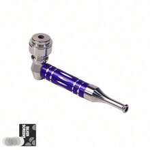2 Packs 4.3" Long Metal Lay Flat Tobacco Pipe With Screens, Complete Smoking Pipe Accessories Kit, Smoking Accessories, For Smokers, Gift For Father, Boyfriend - 套裝(黑色+紫色) - 查看 9