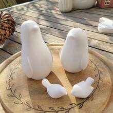 2件套DIY蜡烛模具，鸟形水泥、石膏、树脂浇铸模具，家居装饰摆件硅胶模具 - 白色 - 查看 3