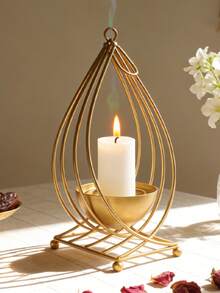 Golden Candlestick & Incense Burner – Eid Al-Fitr / Ramadan Decor Accent For Living Room & Entryway