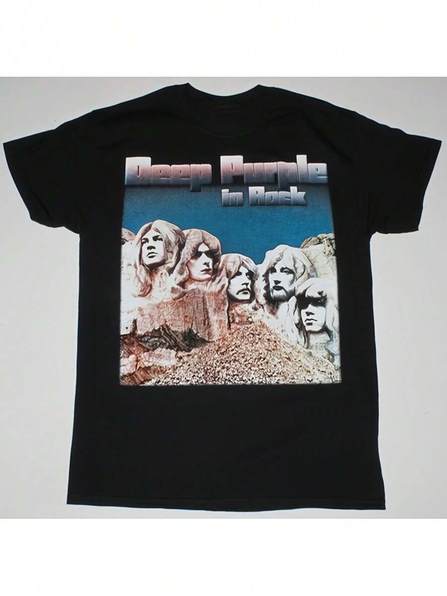 Unisex T-Shirt With Deep Violet In Rock - Hitam - View 1