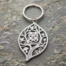 Customized Keychain Without Chain - Customized Golden Tree Of Life Design - Valentine's Day, Anniversary, Birthday, Daily Carry Gift - Durable Metal Keyring - Natural Inspired Commemorative, Suitable For Couples, Friends, Family - Elegant Customized Jewelry, Warm Gift, Fashion Accessory, Polished Surface, Couple Exclusive Gift - Style 36 - View 6