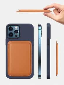 1pc Magnetic PU Leather Card Holder Case, Compatible With IPhone 16/15/14/13/12 Pro Max - Ultra Slim MagSafe Wallet Phone Case With Faux Leather Lining And Credit Card Slots - Adhesive European Style Phone Wallet Accessory