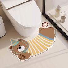 1 pieza Cubierta de asiento de inodoro, alfombra de baño a prueba de salpicaduras y de secado rápido, fácil de limpiar, de material de gel de sílice, diseño de dibujos animados, antideslizante y de secado rápido - Multicolor - Ver 6